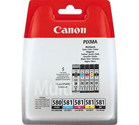 Canon PGI-580BK/CLI-581 BK/C/M/Y Pigment + Ink Cartridge Multi Pack