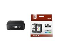 Canon PIXMA TS5150 3-in-1 Printer - Black & LIFOR 540XL 541XL Twin Pack Replacement 540 and 541