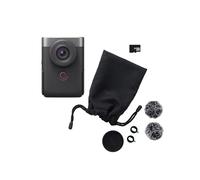 Canon PowerShot V10 Vlogging Starter Kit - Pocket-Sized 4K UHD Vlogging Video Camera - Bluetooth, Wi-Fi - 1-Button, Tilt Screen, Stereo Mics w/Wind Filter - Built-in Multi-position Stand, Silver