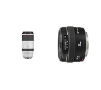 Canon RF 100-500mm F4.5-7.1L IS USM Lens - L-Series Super Telephoto Zoom & EF 50mm f/1.4 USM Lens - An affordable standard prime lens with a fast aperture, suited to any field of photography.