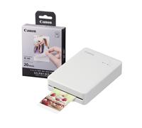 Canon Selphy QX20 Instant Photo Printer - Sand White (Printer + 20 Shot Pack)