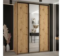 canon small wooden wardrobe with 3 sliding doors in artisan oak