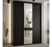 canon small wooden wardrobe with 3 sliding doors in black