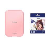 Canon Zoemini 2 Portable Photo Printer (Rose Gold), Bundle with 100 sticky-backed photo paper sheets (2" x 3") - Economical Zero-ink printing Technology, Wireless Bluetooth App (smartphone)