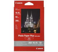 Canon SG-201 (10cm x 15cm) 260g/m2 Satin Finish Semi-Gloss Plus Photo Paper (White) 1 Pack of 50 Sheets