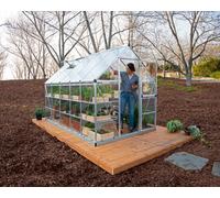 6' x 10' Palram Canopia Hybrid Walk In Silver Polycarbonate Greenhouse (1.85m x 3.06m)