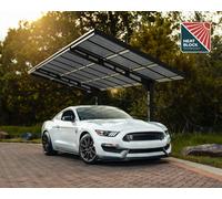 Canopia by Palram Canopia Sydney 3X6M Cantilever Car Shelter Kit - Black Aluminum Structure, Corrugated Solar Grey Polycarbonate Panels