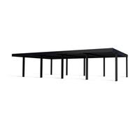 Canopia by Palram Oslo 20 X 40 Feet Carport Kit - Black Structure Grey Polycarbonate Panels - L607.5 X W596.5 X H240.5 Cm