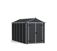 Palram - Canopia Rubicon 12X6 Ft Apex Dark Grey Plastic 2 Door Shed With Floor