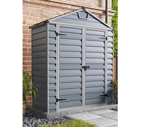 Palram Canopia Back to Wall Double Door Plastic Apex Shed with Skylight Roof - 6 x 3ft