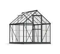CANOPIA Harmony Grey Aluminium Greenhouse (6x8), Polycarbonate walls with Fine Shield Technology