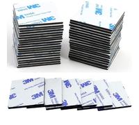 CANOPUS Black Double Sided Sticky Pads Heavy Duty, 48PCs 40mm x 40mm, Waterproof Sticky Back Foam Pads, with Thick Adhesive for Wall, Number Plate, Dashcam