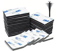 CANOPUS Black Double Sided Sticky Pads Heavy Duty, 48PCs 50mm x 30mm, Waterproof Foam Pads, Thick Adhesive Pads for Wall, Number Plate, Dashcam