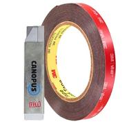 CANOPUS Double Sided Tape Heavy Duty, 10mm x 3meter Waterproof for Automotive, LED Strips, Indoor and Outdoor Uses