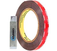 CANOPUS Double Sided Tape Heavy Duty Black 15mm x 3m Waterproof Acrylic Foam Tape, Ideal for LED Strips, Indoor & Outdoor Use
