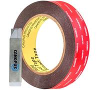 CANOPUS Double Sided Tape Heavy Duty Black 25.4 mm x 4.5 m Waterproof Extra Strong Mounting Foam Tape for Led Strip Lights, Home, Automotive, Indoor and Outdoor use