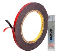 CANOPUS Double Sided Tape Heavy Duty, Black 6.35mm x 4.5m Waterproof Double Sided Strips, Ideal for LED Strip Lights, Indoor & Outdoor