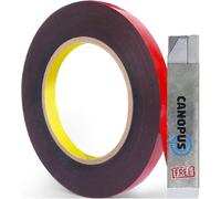 CANOPUS Double Sided Tape Heavy Duty Strips (6.35mm x 4.5m) Waterproof Acrylic Mounting Foam Tape Ideal for Automotive, LED Strip Lights, Indoor & Outdoor