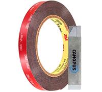 CANOPUS Double Sided Tape Heavy Duty, Tape (10mm x 4.5m) Waterproof Automotive Acrylic Foam Tape, Ideal for LED Strips, Indoor & Outdoor use