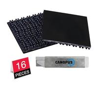 CANOPUS Dual Lock Pads SJ3550CF Extra Strong, 25mm x 25mm, Pack of 16, Self Adhesive Reclosable Fastener, Heavy Duty, Black