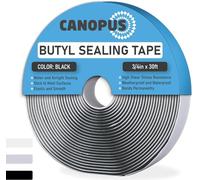 CANOPUS Heavy Duty Black Butyl Tape Waterproof (Colour Variation Available!) 3mm x 19mm x 9.1m, Butyl Sealant Tape for RV, Windows, Glass, Boats, Motorhome, Butyl Seal Tape, Putty Tape
