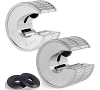 CANOPUS Professional Plumbing Auto Cut Tube Cutter Set Twin Pack 15mm & 22mm Pipe Slice with 2 Pipe Cutting Replacements, Copper Pipe Cutter Set