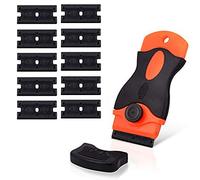 CANOPUS Razor Scraper Tool Non Scratch with 10 Double Edged Razor Blades, Glass and Plastic Scraper for Stickers, Labels and Decals