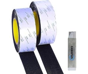 CANOPUS Super Strong Hook and Loop Tape with Sticky Back, 50mm Wide, 2.5m Long, Self Adhesive Carpet Tape, Heavy Duty Mounting Tape, Perfect for Picture Frame, Anti Skid Tape