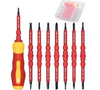 CANOPUS Upgraded Insulated Magnetic Screwdriver Set, 14 in 1 Magnetic Screwdriver Tool Kit with Box, Electrician Maintenance Tools Kit, Multifunctional Interchangeable Chrome Vanadium Screwdrivers