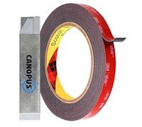 CANOPUS Waterproof Double Sided Tape (12.7 mm x 3m), Heavy Duty Mounting, Extra Strong VHB Tape, Ideal for LED Strip Lights, Home Decor, indoor and outdoor use, Black