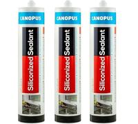 Canopus Waterproof Siliconised Acrylic Sealant, White 3 Pack 100% Solvent Free & Odorless Paintable Frame External Window Sealant for Filling Cracks and Gaps, Silicone Mastic