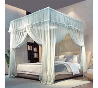 Canopy Bed Curtains, Double Layer Princesses Bed Drape Netting, Cozy Decorative Curtains for Girls and Adults Bedroom