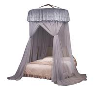 Canopy Bed Curtains, Mosquito Net Drapes For Bedroom, Elegant Hanging Dome Netting For Relaxation, Reading & Resting - Perfect Bedroom Decor Grey One Size