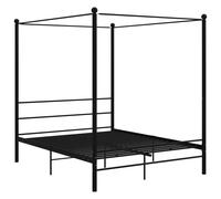 vidaXL Canopy Bed Frame Black Metal 160x200 cm Bedroom Furniture Bed Base