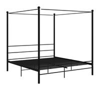 vidaXL Canopy Bed Frame Grey Metal 200x200 cm Bedroom Furniture Bed Base Set