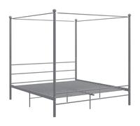 Vidaxl Bed Frame With Canopy Without Mattress White 140X200 Cm Metal