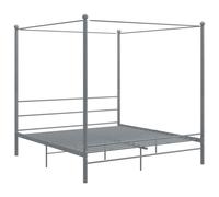 vidaXL Canopy Bed Frame Bed Base Bedstead Black Metal 180x200 cm Super King