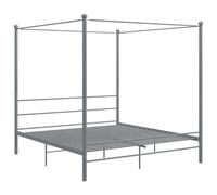 Vidaxl Canopy Bed Frame Without Mattress Black Metal 180X200 Cm Super King