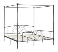 Vidaxl Bed Frame Without Mattress With Canopy White 180X200 Cm Super King Metal