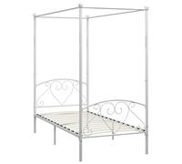 vidaXL Canopy Bed Frame Grey Metal 100x200 cm 02 UK HOT