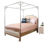 Canopy Bed Frame Post Poles - Stainless Steel Full/Queen Size Silver Thicken - U 4 Corner Bed Canopy Post Frame