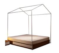 Canopy Bed Frame with Mosquito Net Bracket - Elegant Bedroom Decoration for Single, Double, King, and Super King Beds (150x200cm) - Enhance Sleep Experience