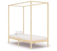 Vidaxl Canopy Bed Frame Solid Pine Wood 100X200 Cm, Brown