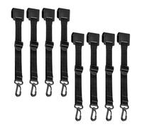 Canopy Clips - 8-Piece Tent Tarp Clip Set | Practical Awning Pole Fastener Straps | Heavy Duty Black Nylon Buckle Connectors For Outdoor Camping Lantern Clothes Gear Extension Hangers