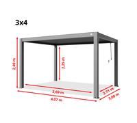 Canopy garden gazebo 3x3 3x4 3x6 Pergola pavilion louvered aluminium roof posts