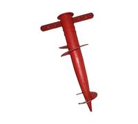 Canopy Ground Stake with Pointed Ground-Entry Tip Design, Red | Wide Crossbar Handle, Foot or Hand Pressure Setup, Ground Connection for Outdoor Canopies on Sand and Gravel