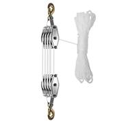 Canopy Hoist Pulley - Heavy-Duty Rope Pulley for Indoor Plants, 8:1 Mechanical Advantage System | Smooth 4-Wheel Hanging Device, Long Rope Grow Tent Kit, Easy-Use Plant Suspension Tool for Gardening