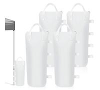 Canopy Sand Bags, 160LBS White Oxford Cloth Zipper Top Tent Weights 4 Pack, Windproof Weight Bags for Pop Up Canopy Gazebo Patio Umbrella Outdoor Tent, No Sand Included