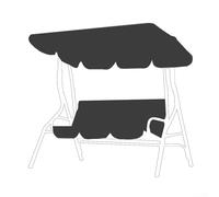 Canopy Swing Chair, 3 Seater Garden Outdoor 3-Person Metal Porch Swinging Chair Bench with Canopy for Patio Yard Poolside(Black)