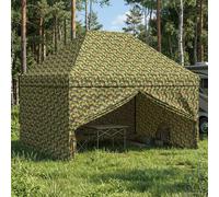 Canopy Tent Pro 290x430cm Army Camouflage 210D Oxford Silver-Coated 4 Sidewalls